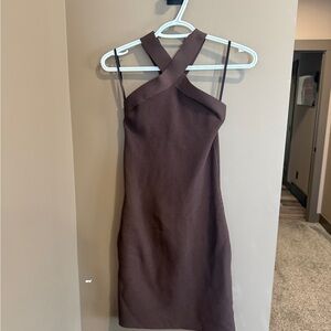 Babaton scuplt knit  Brown Dress small